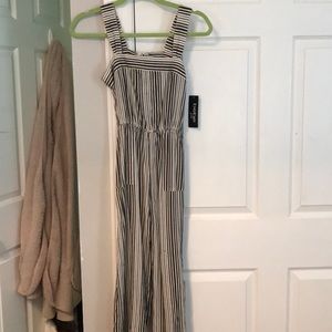 Black and White Striped Jumpsuit